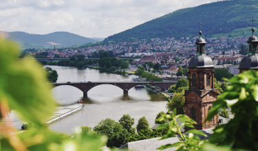 Aussicht von der Mildenburg auf den Fluß und Miltenberg